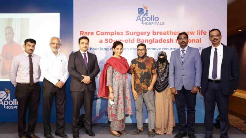 Apollo Hospitals successfully performs a Complex surgery to remove a huge rare recurrent chest wall tumour  
